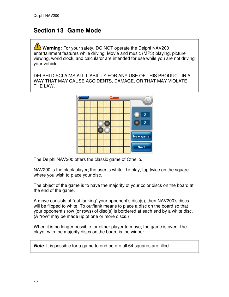 Delphi NAV200 User Manual | Page 76 / 85