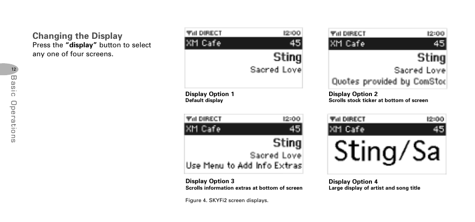 Changing the display | Delphi SKYFI2 DPSS-04-E-064 User Manual | Page 13 / 32