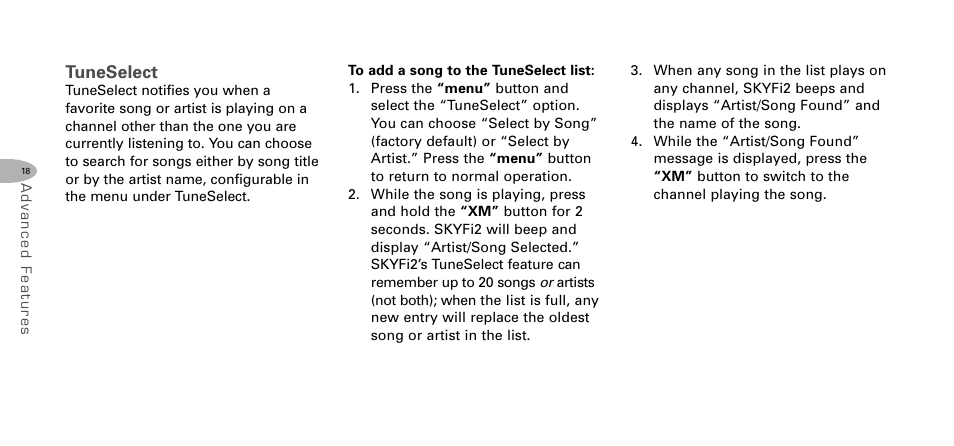 Tuneselect | Delphi SKYFI2 DPSS-04-E-064 User Manual | Page 19 / 32