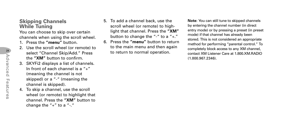 Skipping channels while tuning | Delphi SKYFI2 DPSS-04-E-064 User Manual | Page 25 / 32