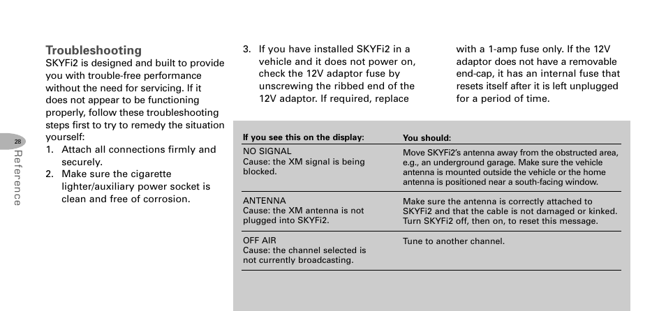 Troubleshooting | Delphi SKYFI2 DPSS-04-E-064 User Manual | Page 29 / 32