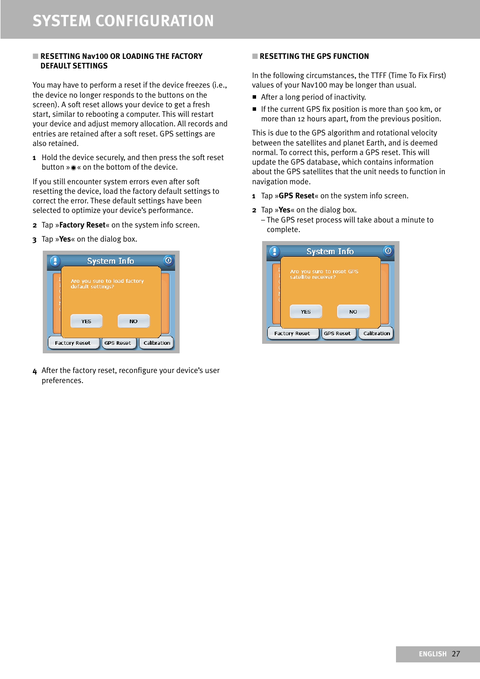 System configuration | Delphi Portable Navigation Nav100 User Manual | Page 27 / 32