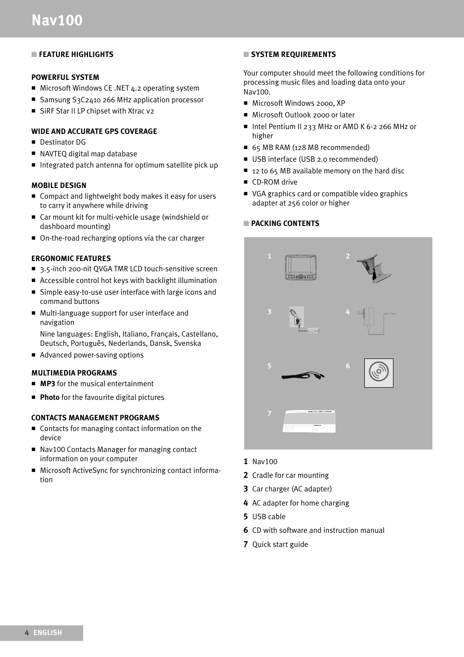 Nav100 | Delphi Portable Navigation Nav100 User Manual | Page 4 / 32