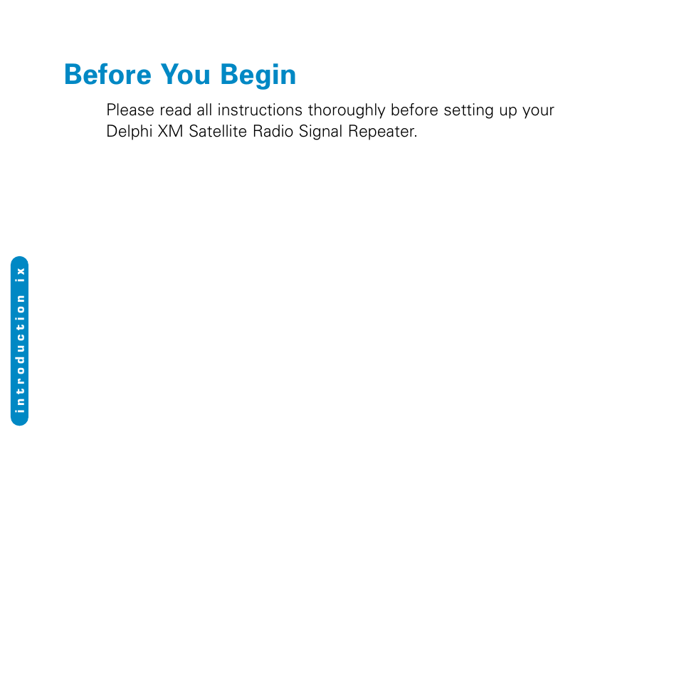 Before you begin | Delphi SA10116-11B1 User Manual | Page 10 / 28