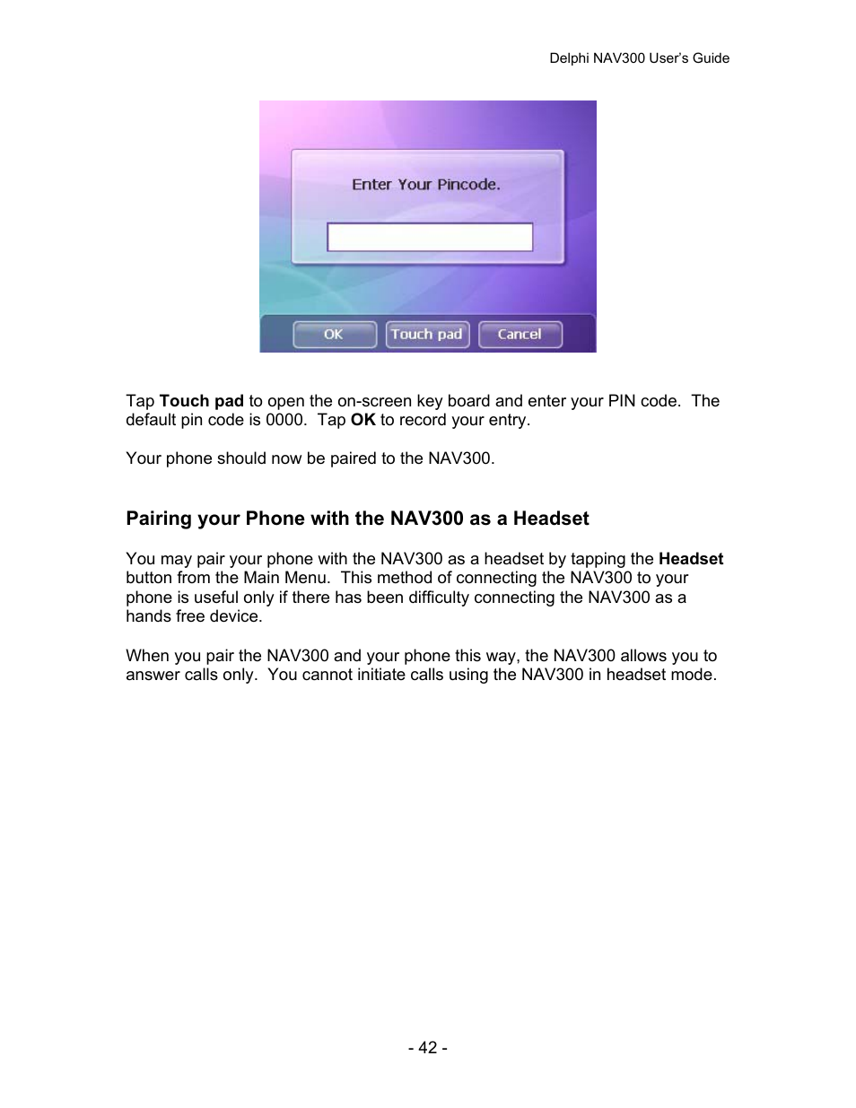 Delphi NAV300 User Manual | Page 43 / 67
