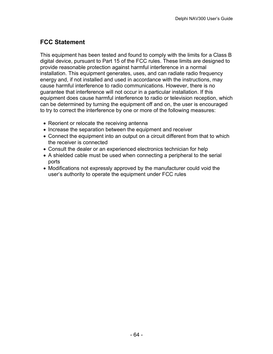 Delphi NAV300 User Manual | Page 65 / 67