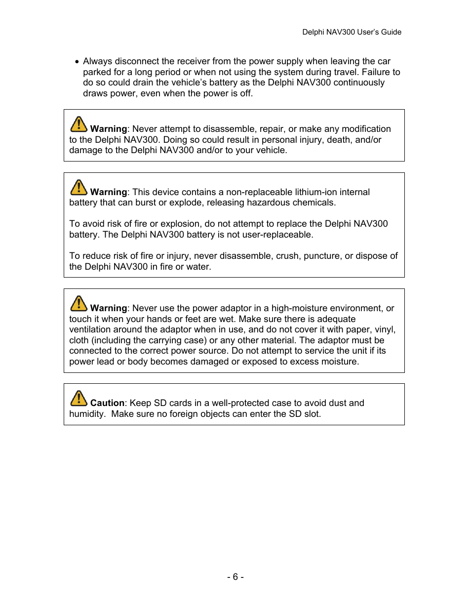 Delphi NAV300 User Manual | Page 7 / 67