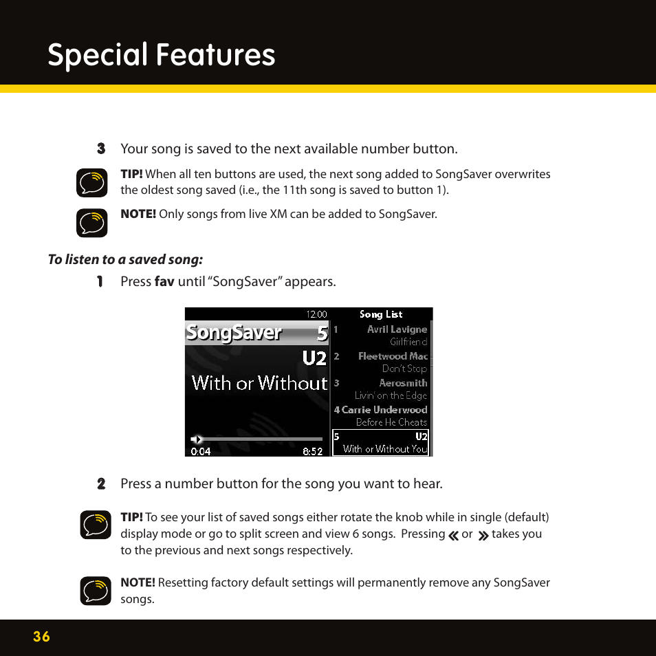 Special features | Delphi XpressRC SA10316 User Manual | Page 36 / 76