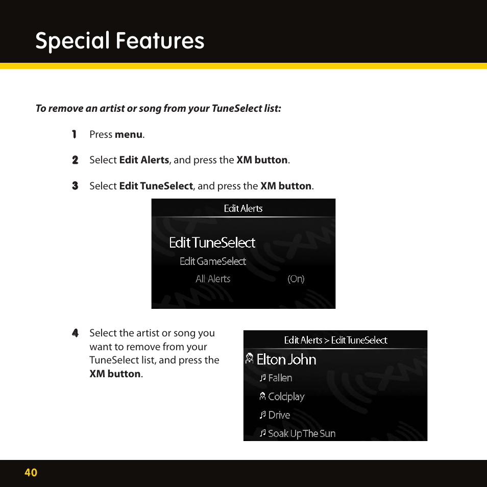 Special features | Delphi XpressRC SA10316 User Manual | Page 40 / 76