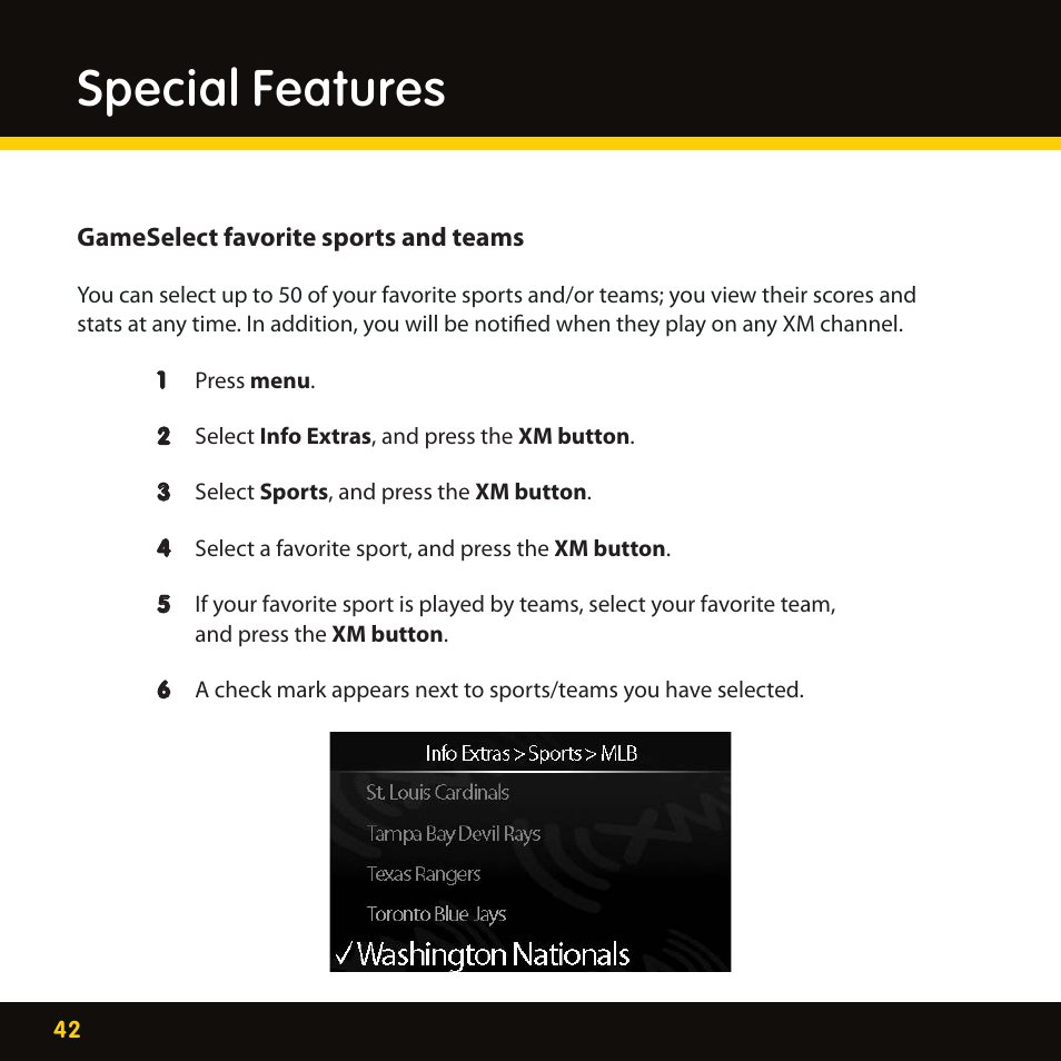 Special features | Delphi XpressRC SA10316 User Manual | Page 42 / 76