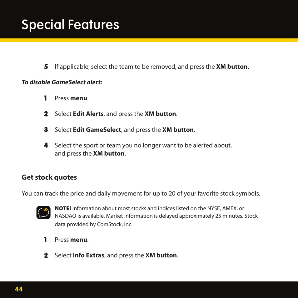 Special features | Delphi XpressRC SA10316 User Manual | Page 44 / 76