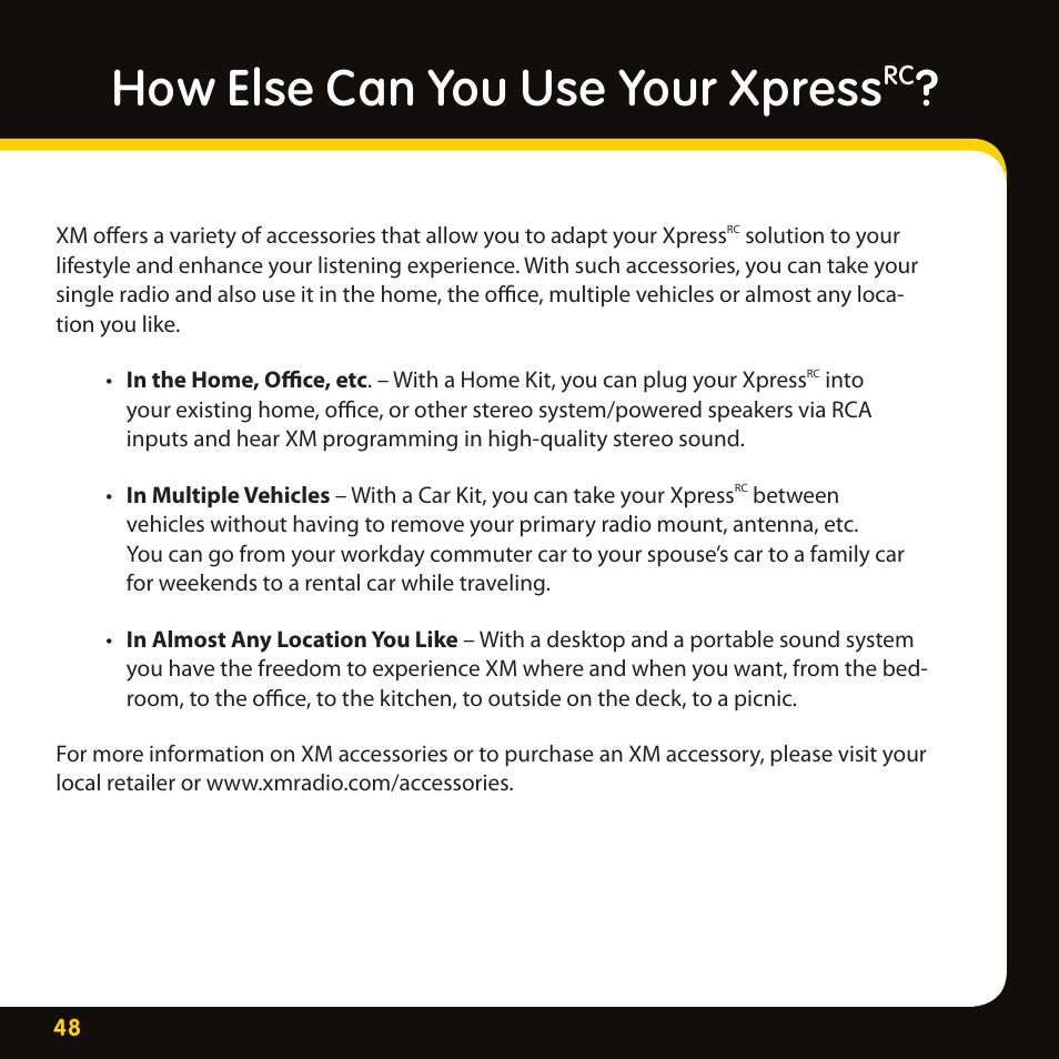 How else can you use your xpress | Delphi XpressRC SA10316 User Manual | Page 48 / 76