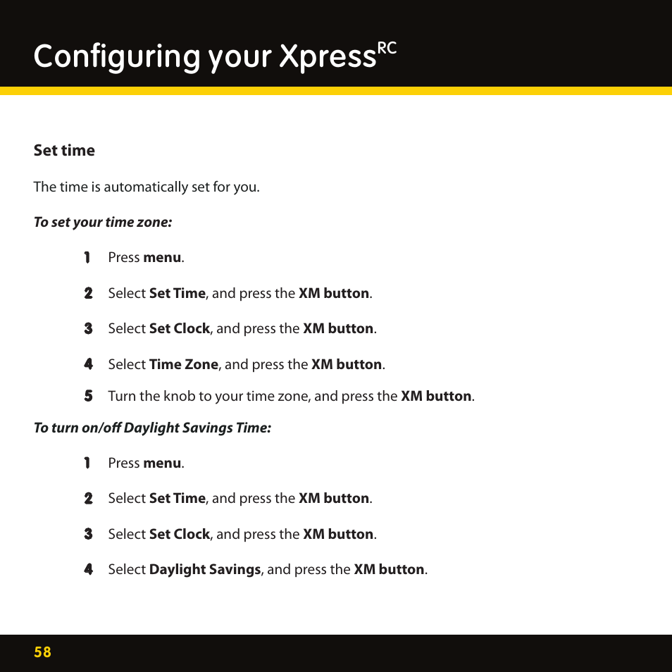 Configuring your xpress | Delphi XpressRC SA10316 User Manual | Page 58 / 76