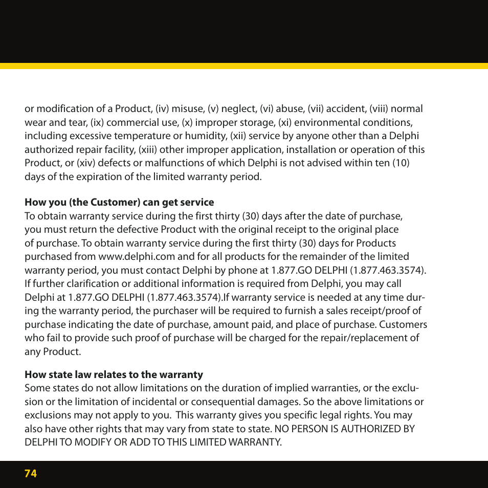 Delphi XpressRC SA10316 User Manual | Page 74 / 76