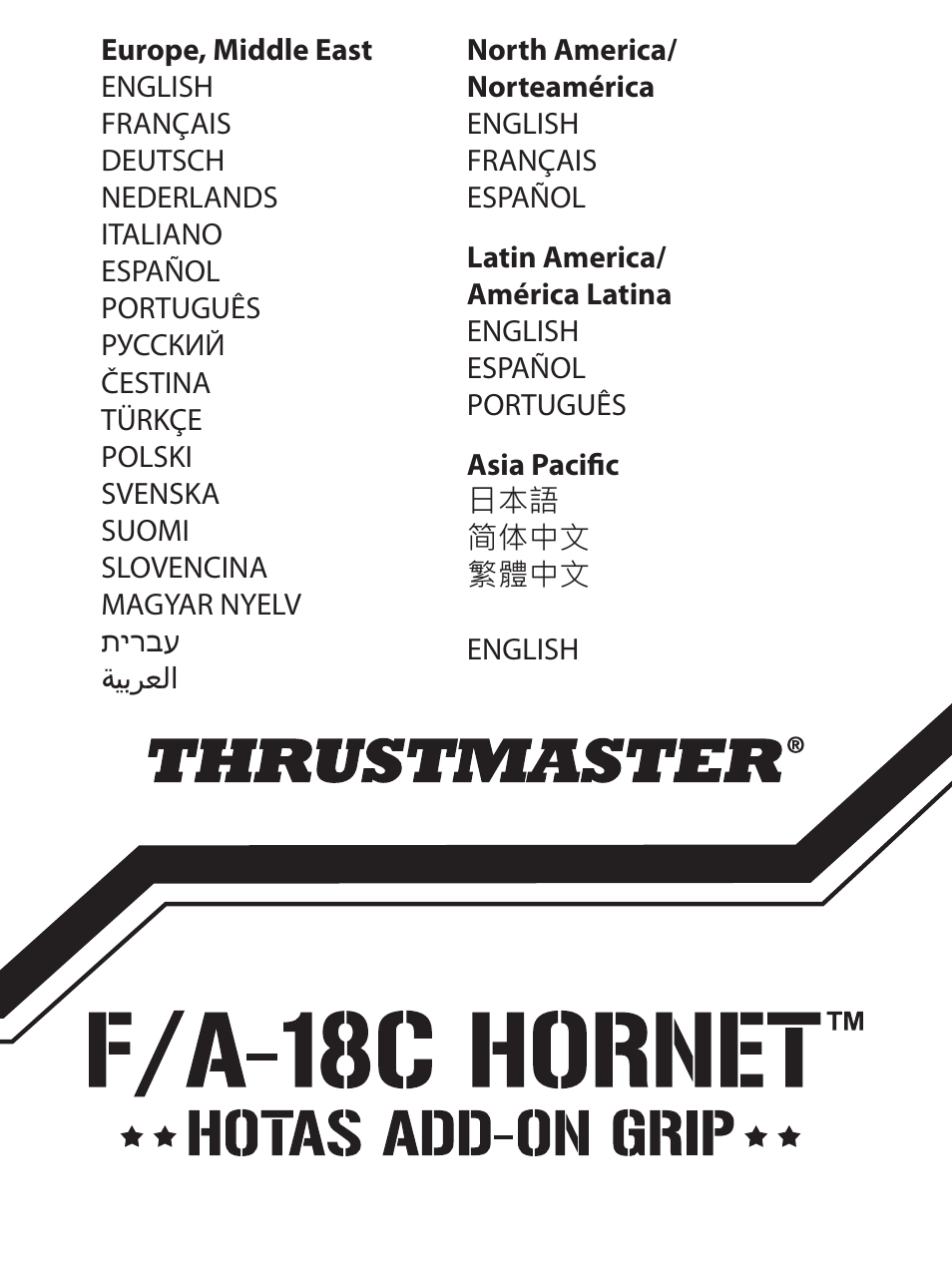 Thrustmaster F/A-18C Hornet HOTAS Add-On Grip User Manual | 169 pages