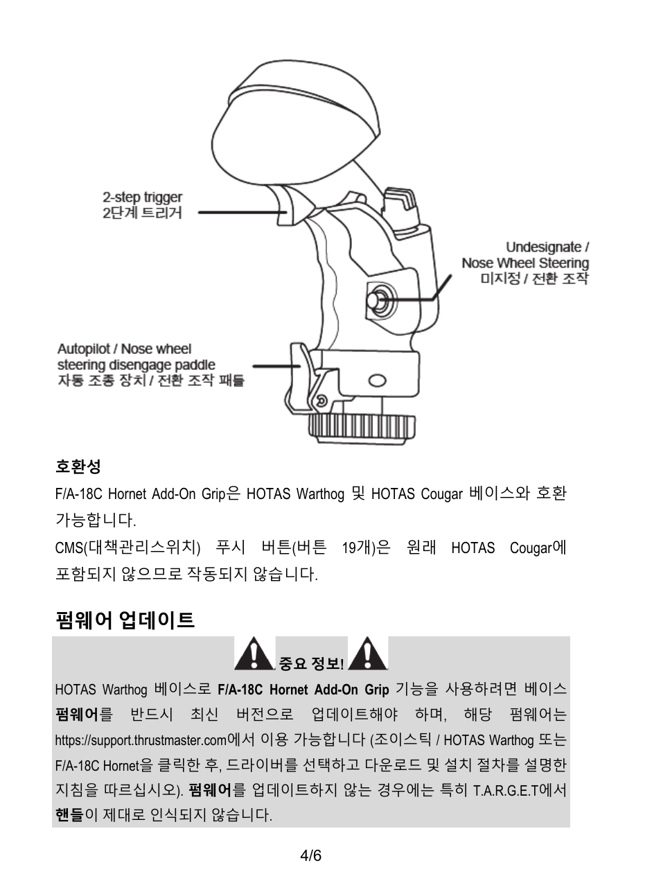 펌웨어 업데이트 | Thrustmaster F/A-18C Hornet HOTAS Add-On Grip User Manual | Page 121 / 169