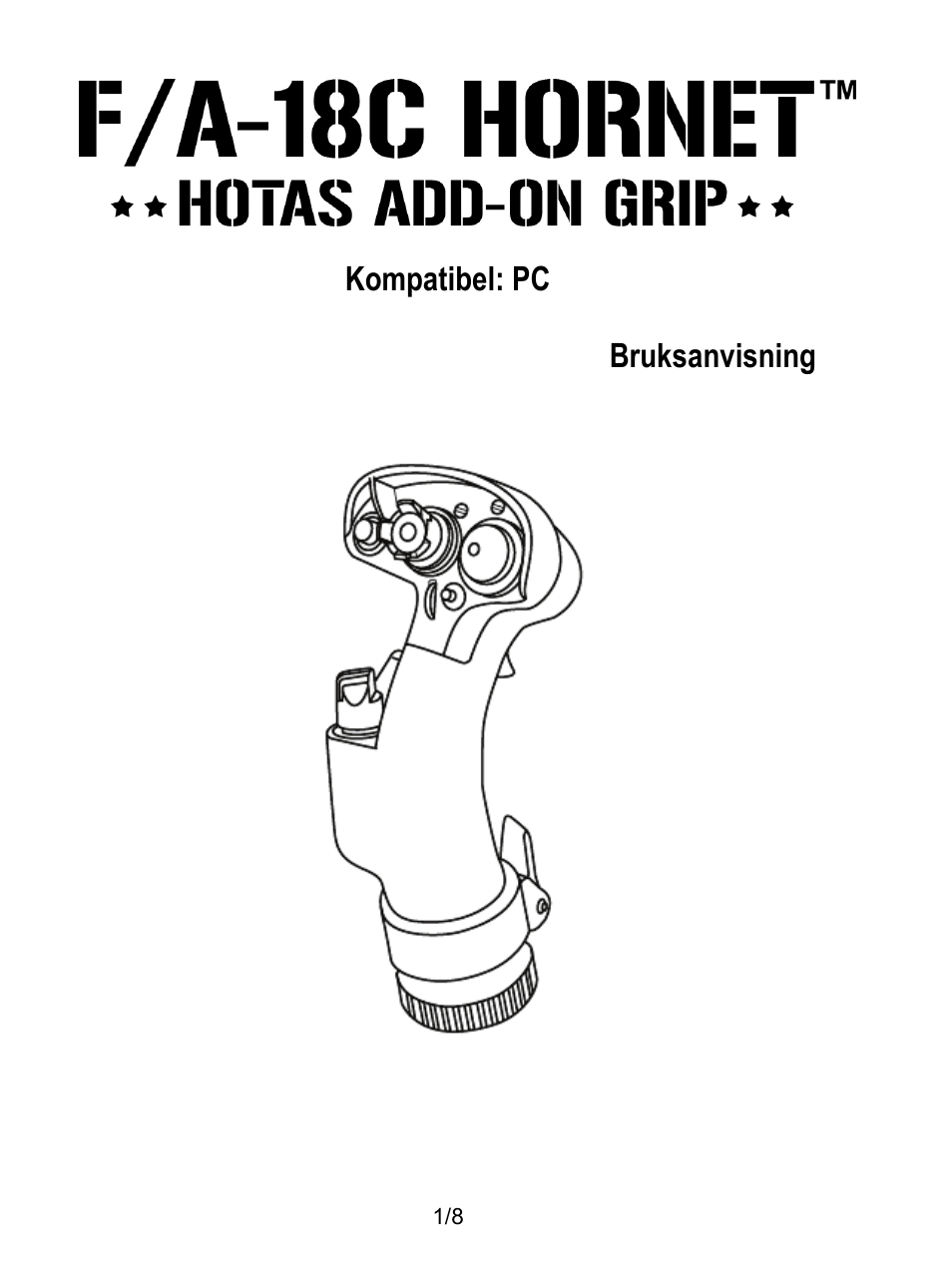 Sv_fa-18c_hornet_add-on, Svenska | Thrustmaster F/A-18C Hornet HOTAS Add-On Grip User Manual | Page 124 / 169