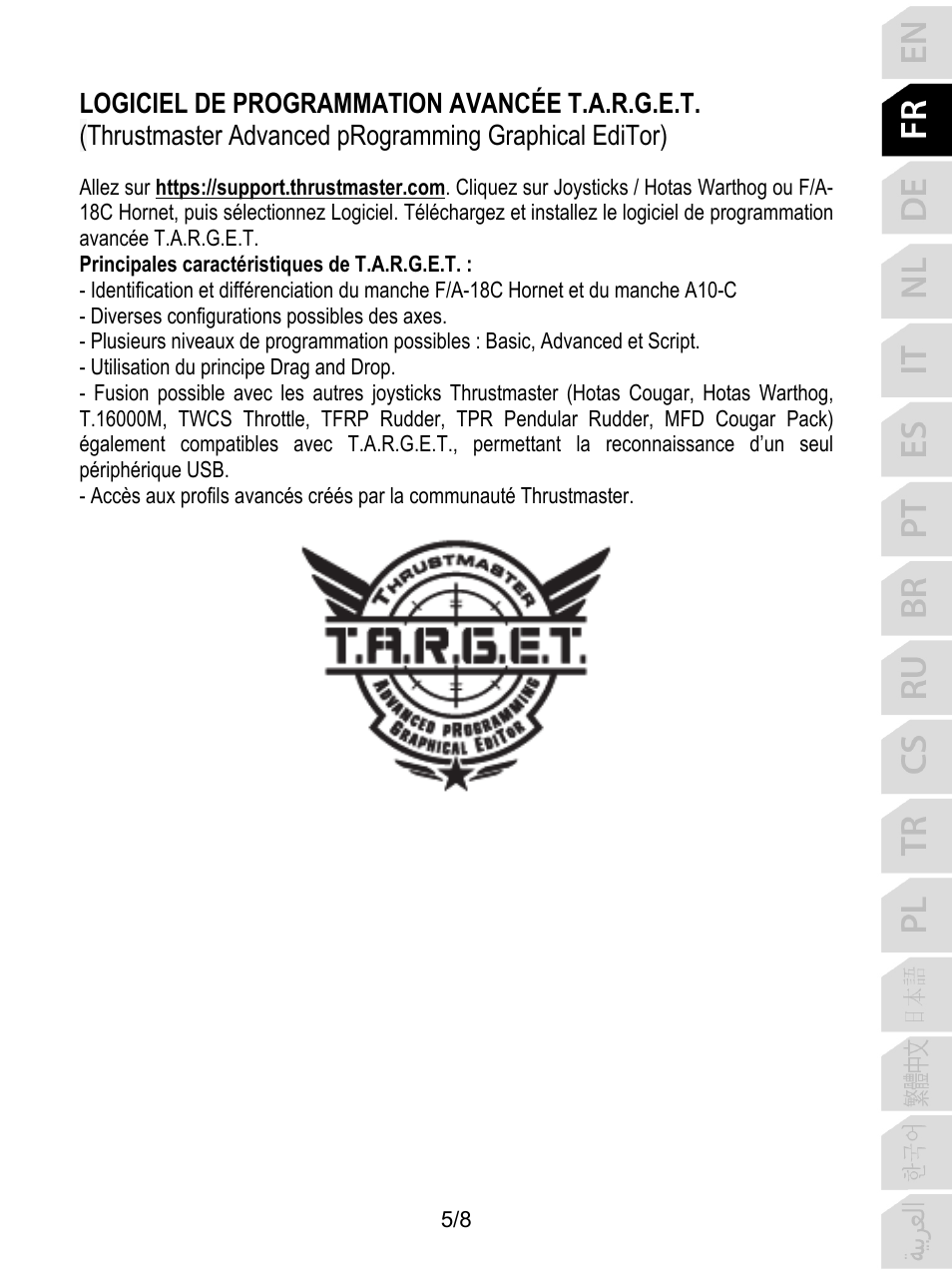 Thrustmaster F/A-18C Hornet HOTAS Add-On Grip User Manual | Page 14 / 169