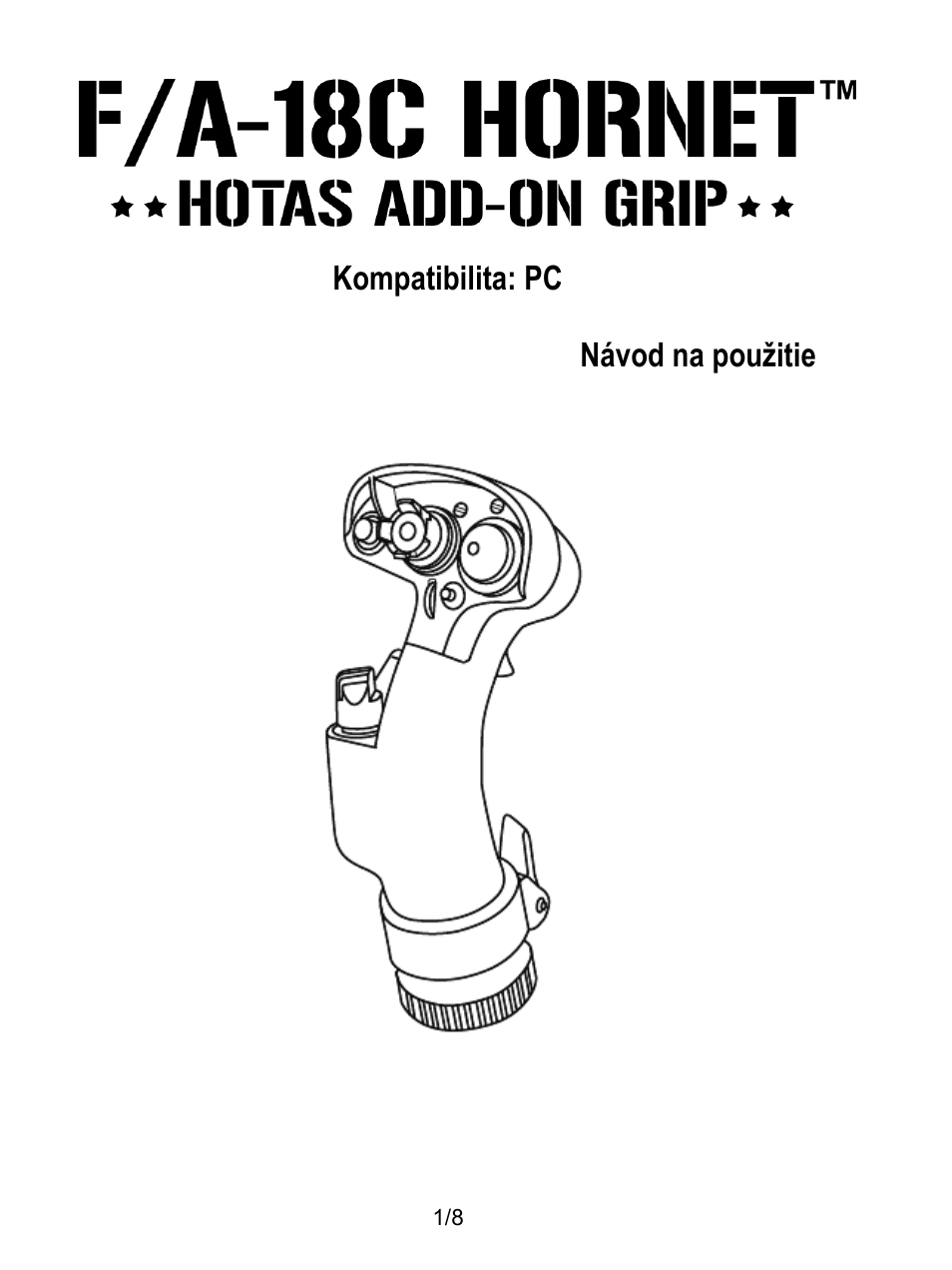 Slk_fa-18c_hornet_add-on, Slovencina | Thrustmaster F/A-18C Hornet HOTAS Add-On Grip User Manual | Page 148 / 169