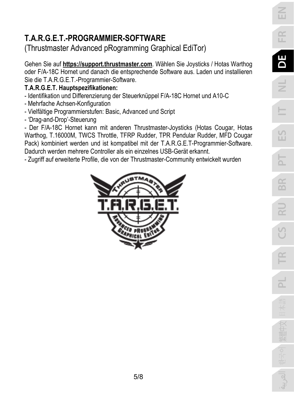 Thrustmaster F/A-18C Hornet HOTAS Add-On Grip User Manual | Page 22 / 169