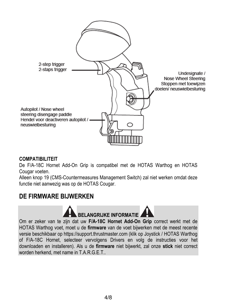 De firmware bijwerken | Thrustmaster F/A-18C Hornet HOTAS Add-On Grip User Manual | Page 29 / 169