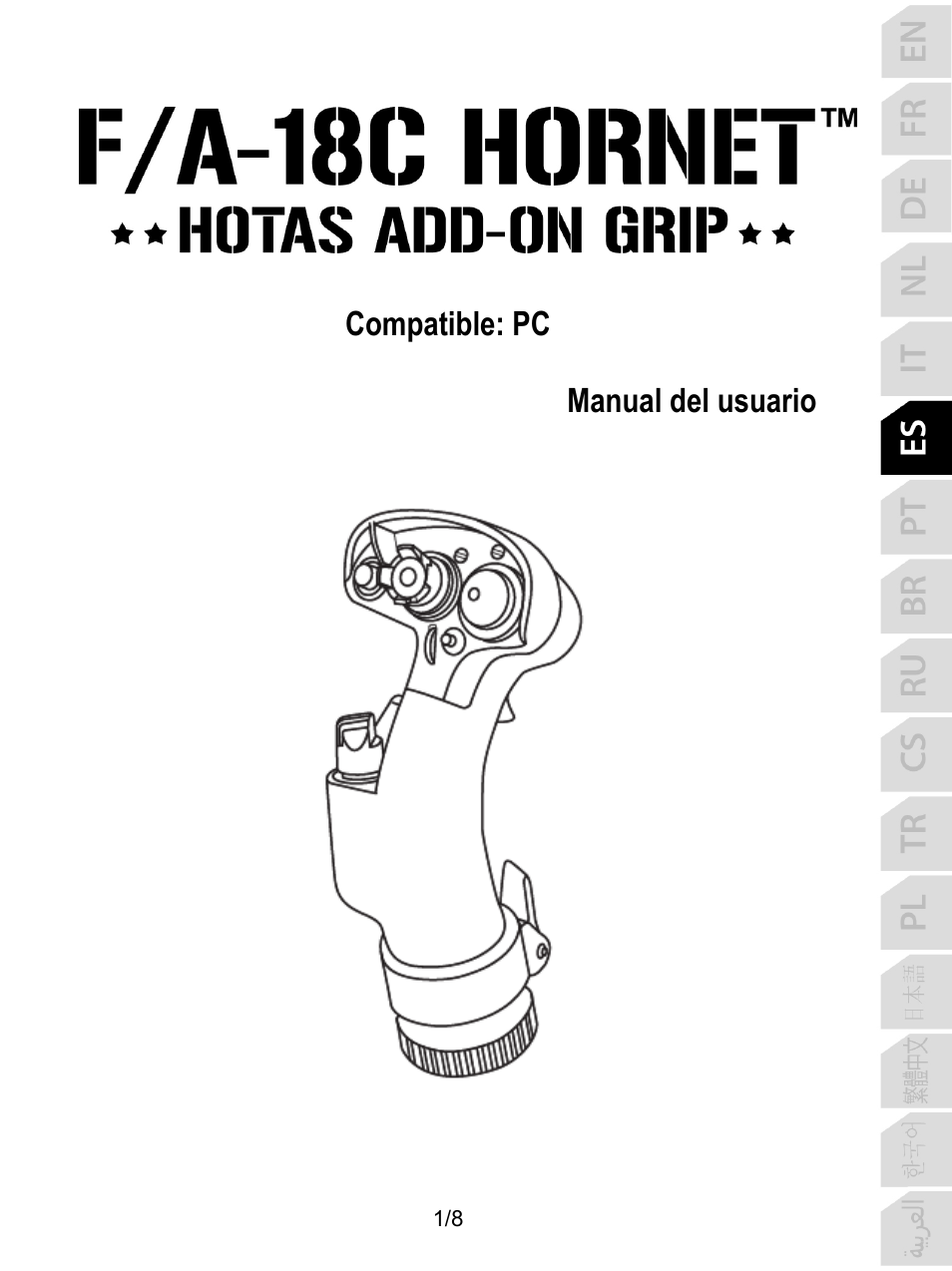 06_spa_fa-18c_hornet_add-on, Español, Compatible: pc manual del usuario | Thrustmaster F/A-18C Hornet HOTAS Add-On Grip User Manual | Page 42 / 169