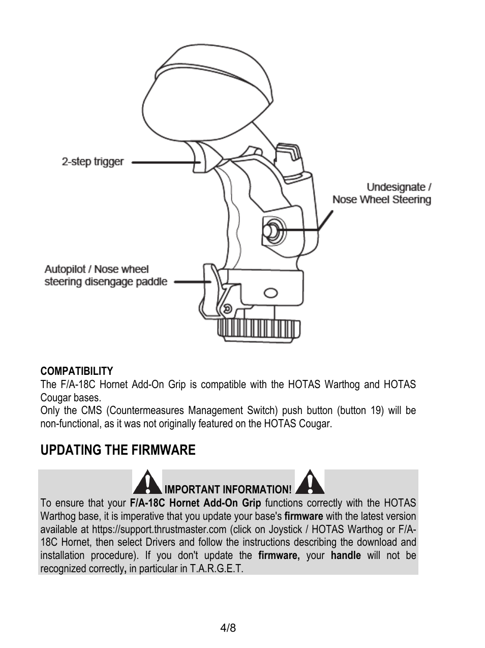 Updating the firmware | Thrustmaster F/A-18C Hornet HOTAS Add-On Grip User Manual | Page 5 / 169