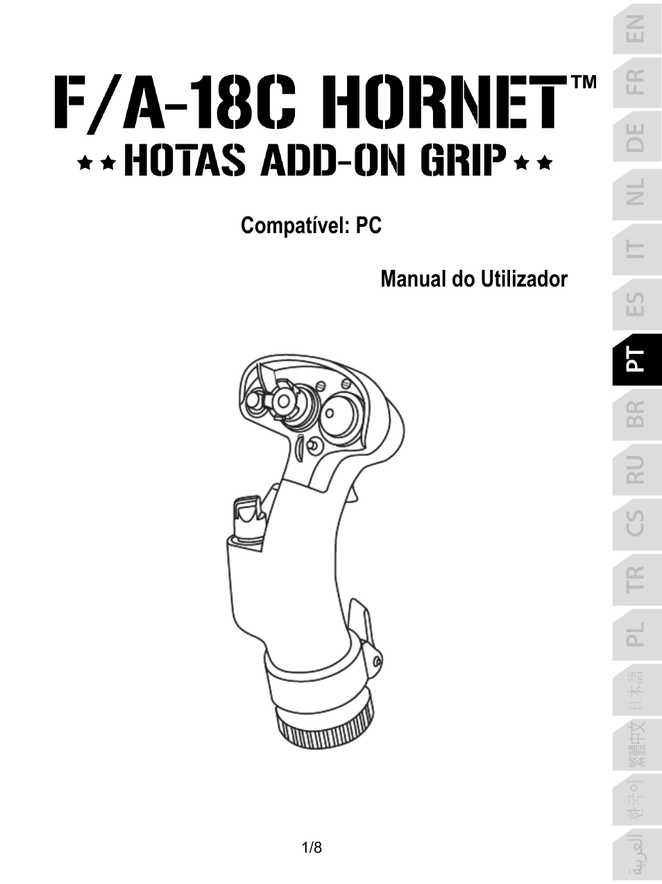 07_por_fa-18c_hornet_add-on, Português, Compatível: pc manual do utilizador | Thrustmaster F/A-18C Hornet HOTAS Add-On Grip User Manual | Page 50 / 169