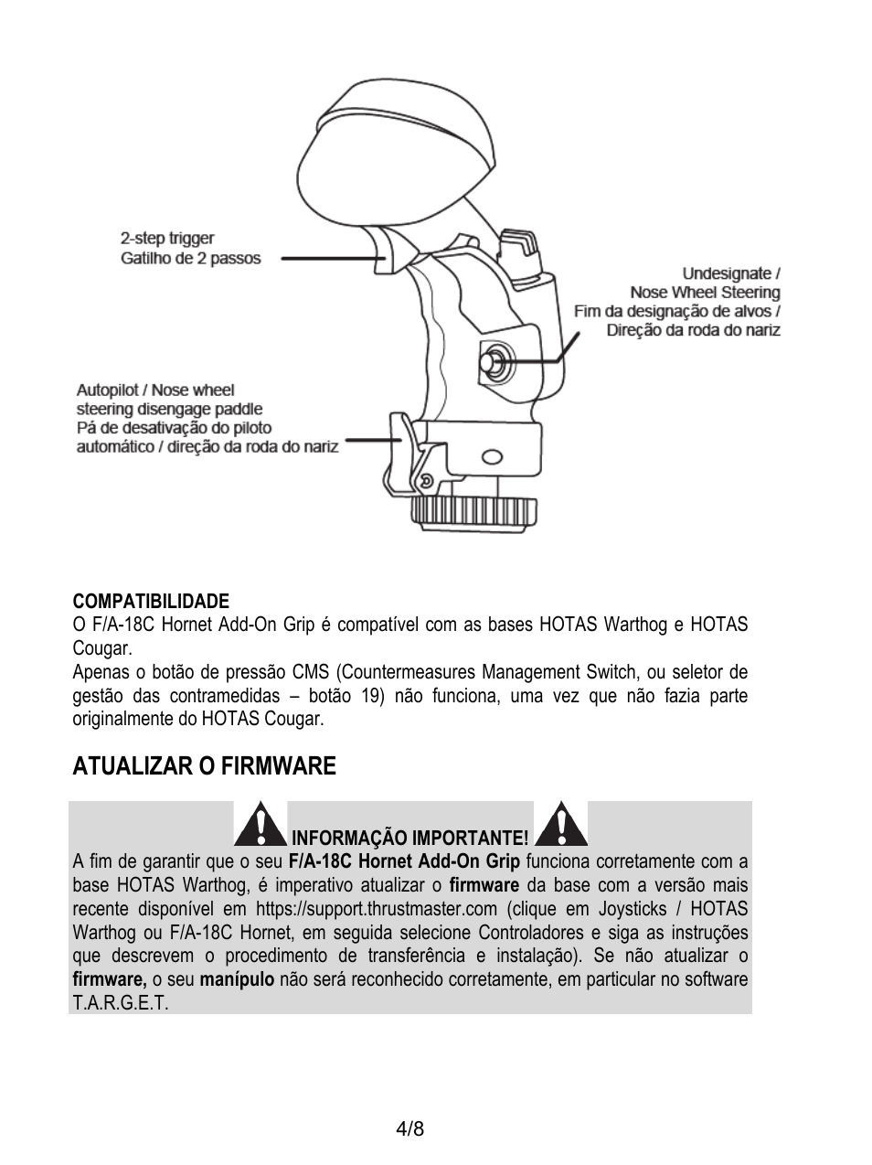 Atualizar o firmware | Thrustmaster F/A-18C Hornet HOTAS Add-On Grip User Manual | Page 53 / 169