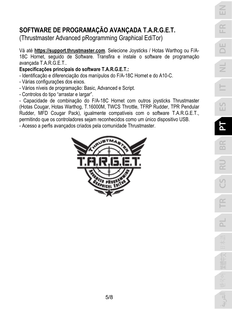 Thrustmaster F/A-18C Hornet HOTAS Add-On Grip User Manual | Page 54 / 169