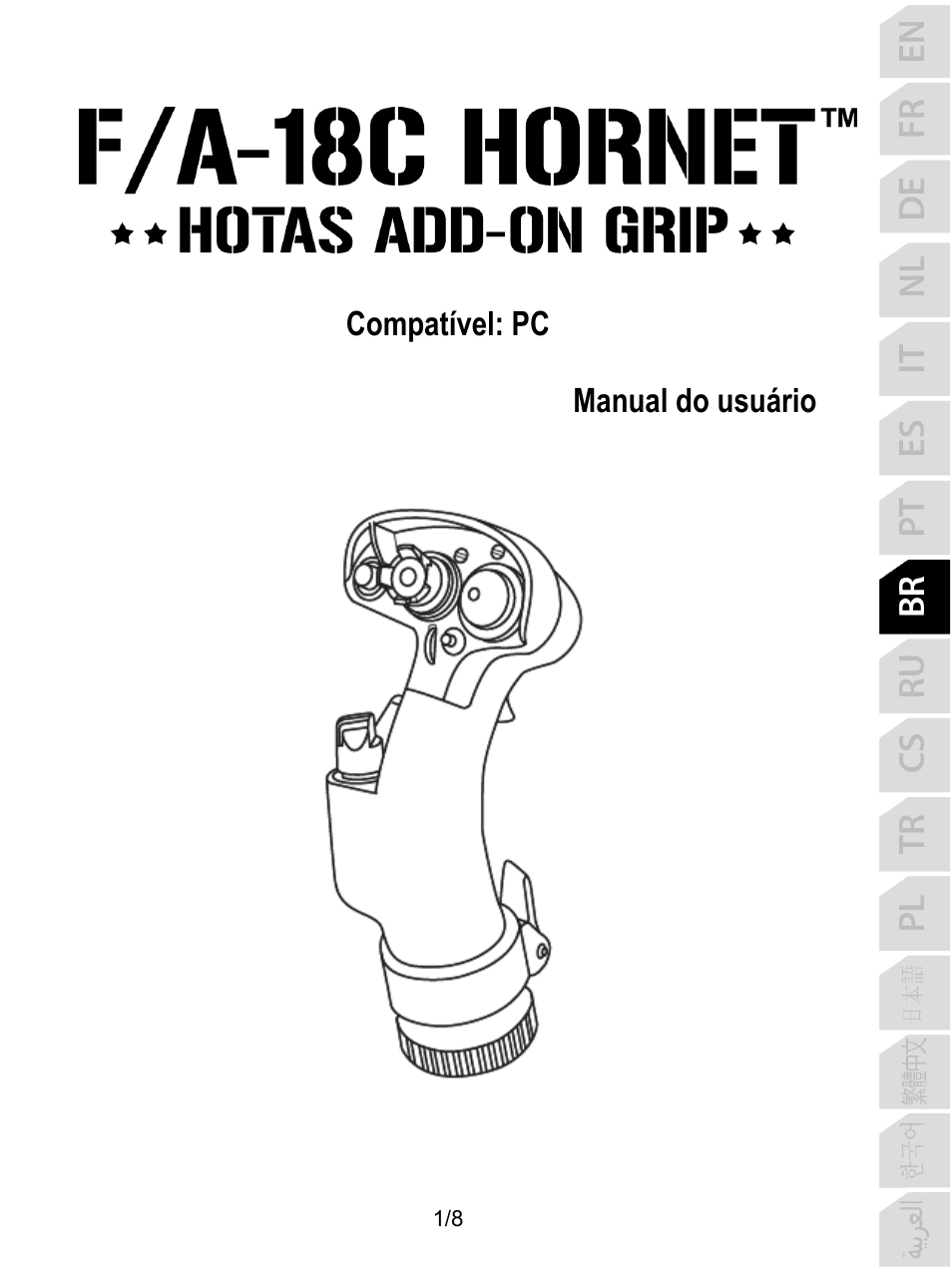 08_por_bra_fa-18c_hornet_add-on, Português, Compatível: pc manual do usuário | Thrustmaster F/A-18C Hornet HOTAS Add-On Grip User Manual | Page 58 / 169