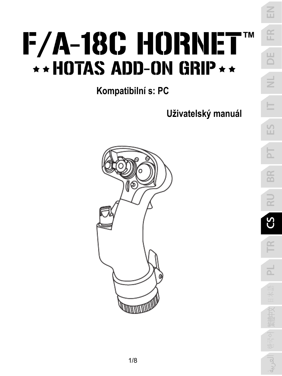 10_cze_fa-18c_hornet_add-on, Čestina, Kompatibilní s: pc uživatelský manuál | Thrustmaster F/A-18C Hornet HOTAS Add-On Grip User Manual | Page 74 / 169