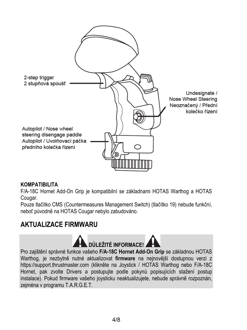 Aktualizace firmwaru | Thrustmaster F/A-18C Hornet HOTAS Add-On Grip User Manual | Page 77 / 169