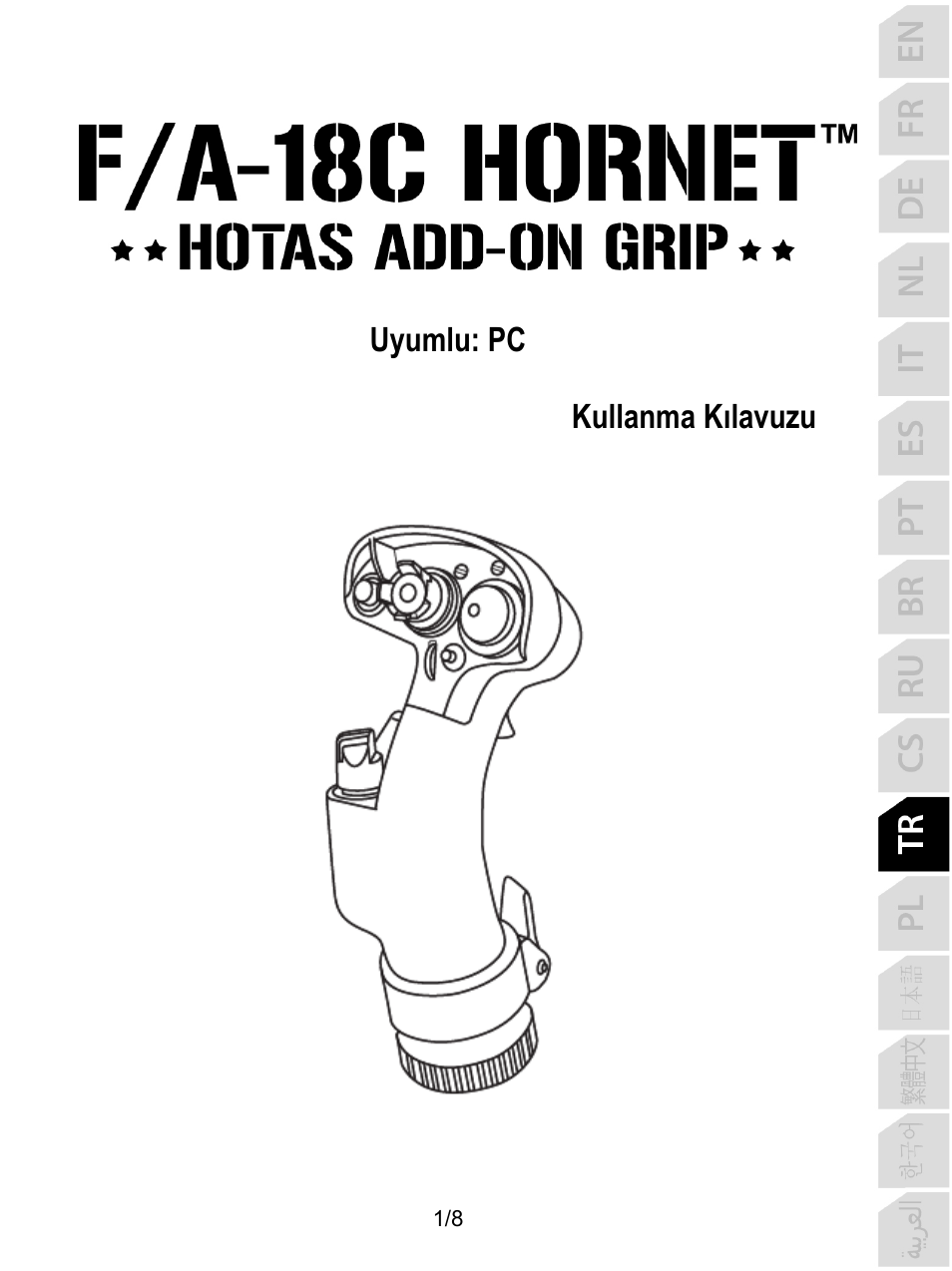 11_tur_fa-18c_hornet_add-on, Türkçe, Uyumlu: pc kullanma k ı lavuzu | Thrustmaster F/A-18C Hornet HOTAS Add-On Grip User Manual | Page 82 / 169