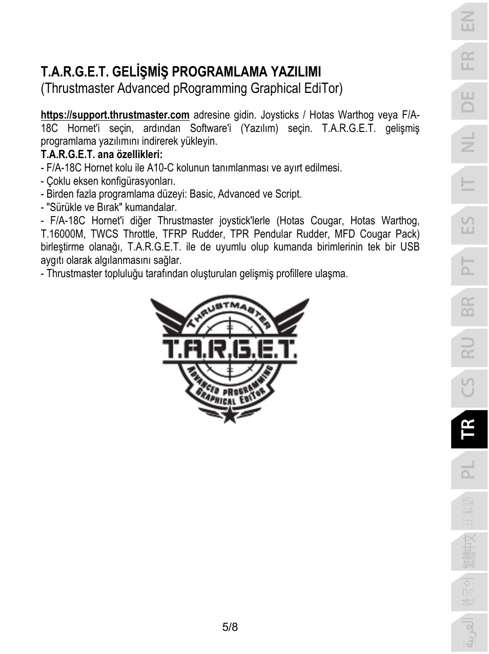 Thrustmaster F/A-18C Hornet HOTAS Add-On Grip User Manual | Page 86 / 169