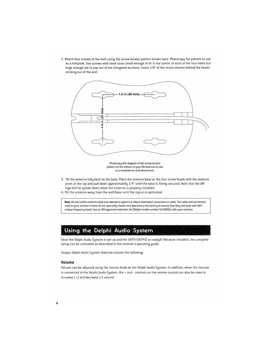 Controls, Volume | Delphi SA10201 User Manual | Page 8 / 60