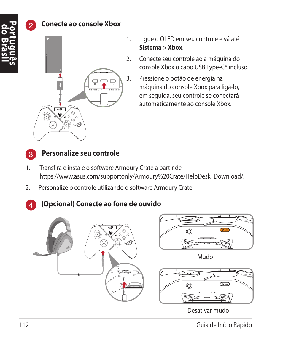 Por tuguês do br asil | Asus ROG Raikiri Pro Gaming Controller User Manual | Page 112 / 150