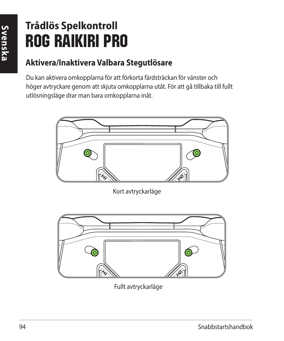 Rog raikiri pro, Trådlös spelkontroll | Asus ROG Raikiri Pro Gaming Controller User Manual | Page 94 / 150