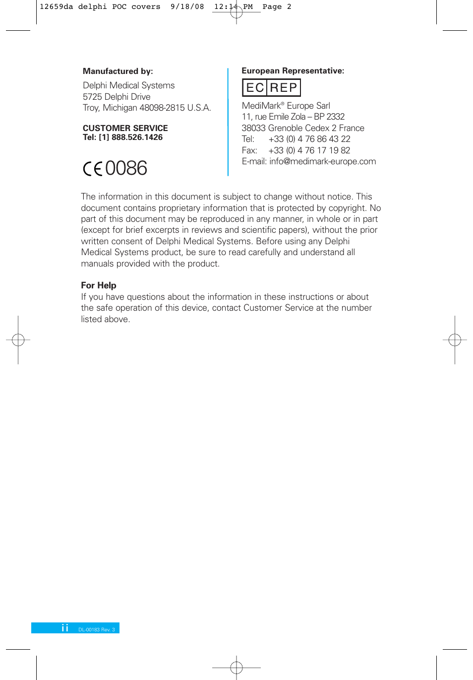 Delphi DL-00183 User Manual | Page 2 / 40