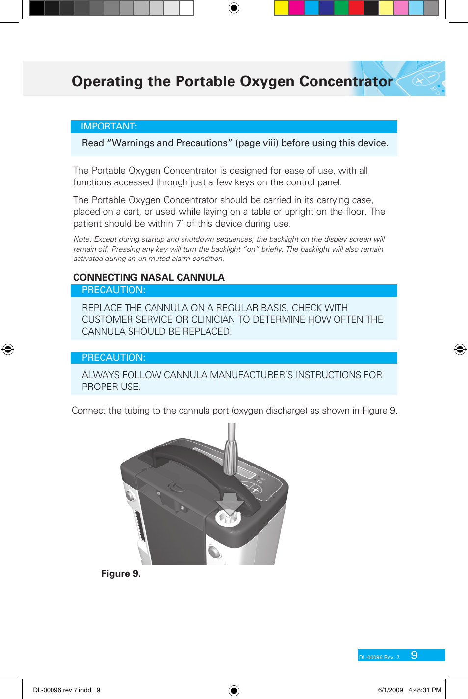 Operating the portable oxygen concentrator | Delphi DL-00183 User Manual | Page 21 / 40