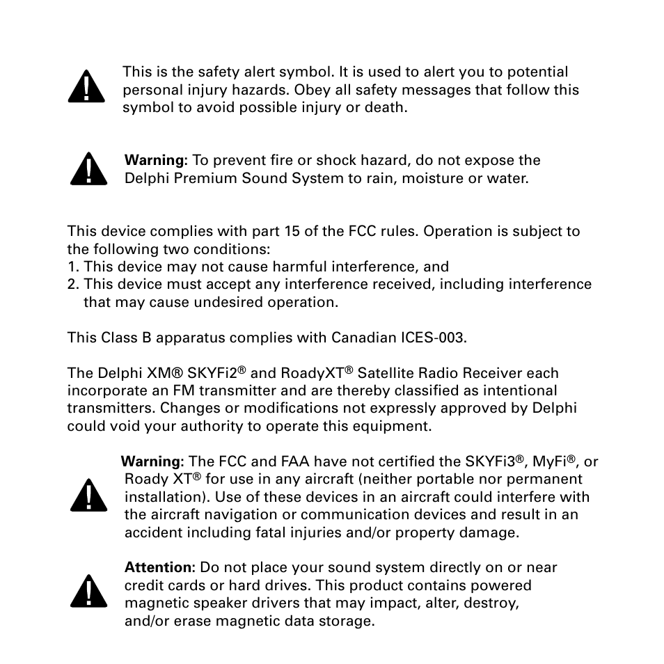 Delphi XM SKYFI3 User Manual | Page 2 / 40