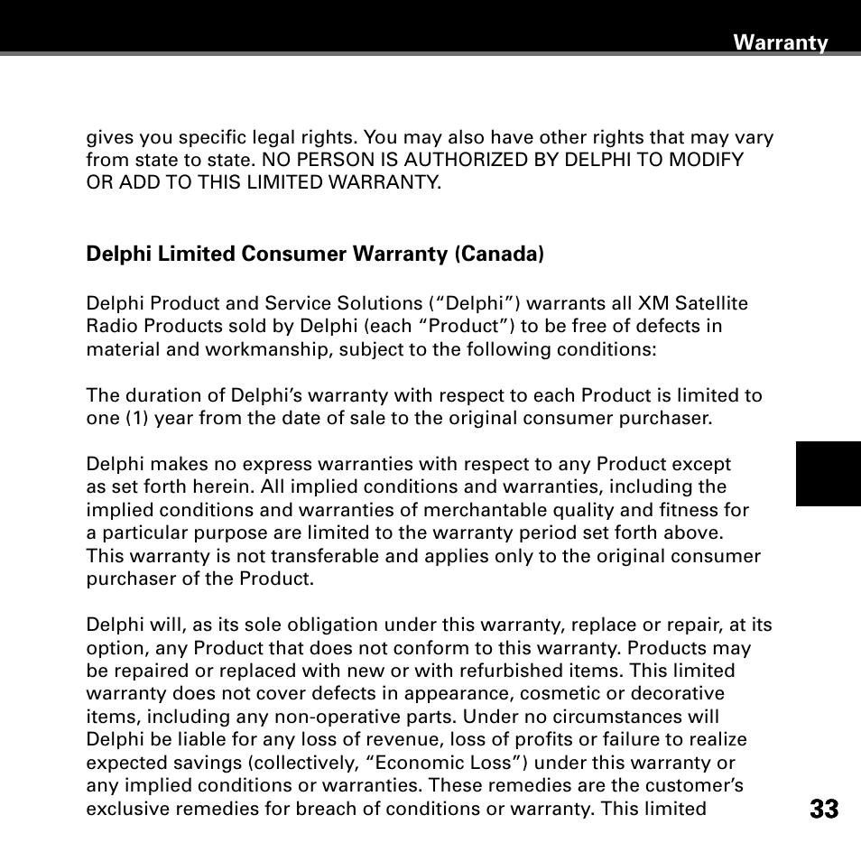 Delphi XM SKYFI3 User Manual | Page 37 / 40