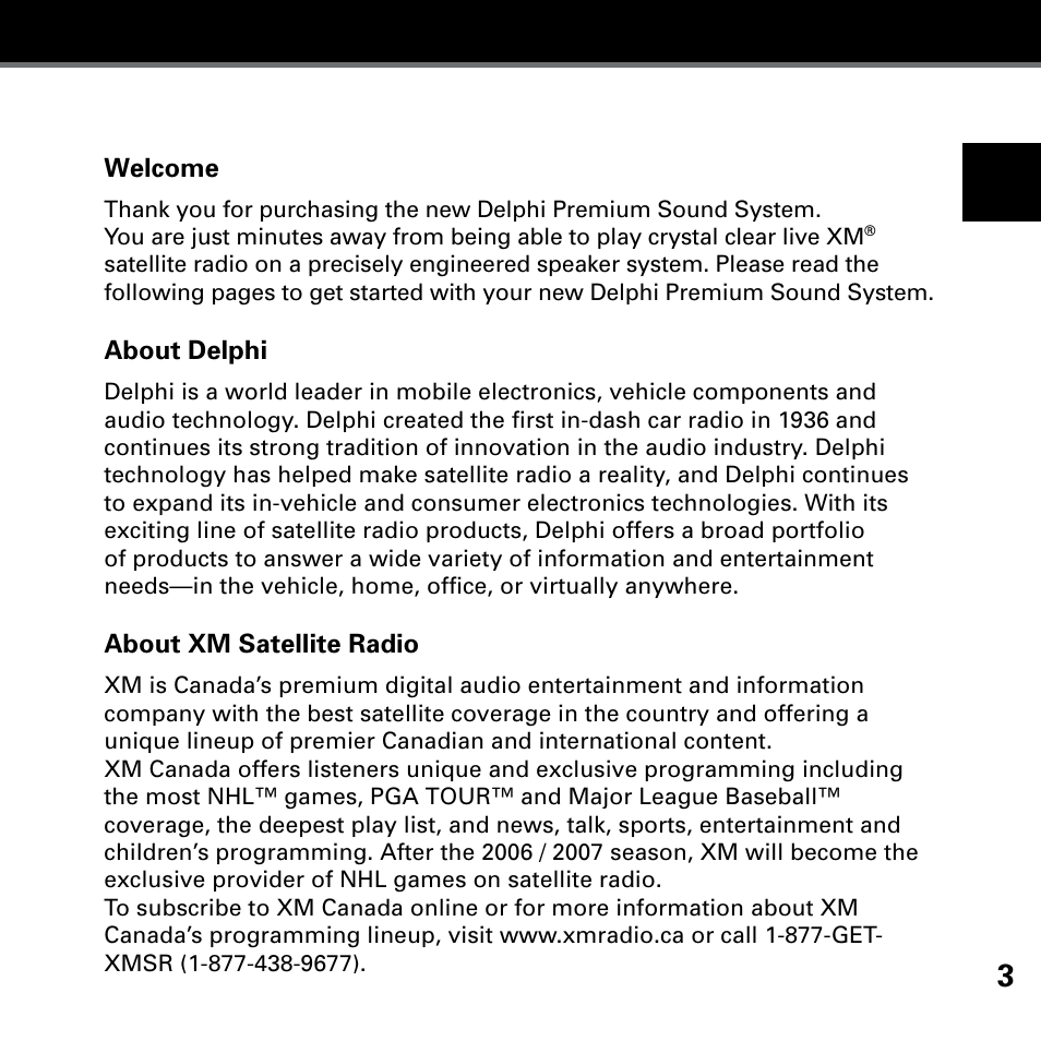 Delphi XM SKYFI3 User Manual | Page 7 / 40