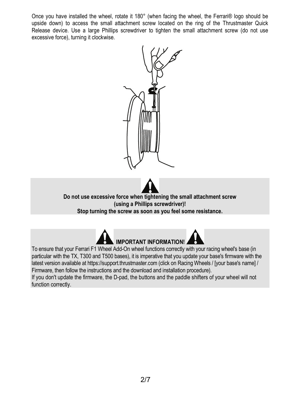 Thrustmaster Ferrari F1 Wheel Add-On User Manual | Page 3 / 8