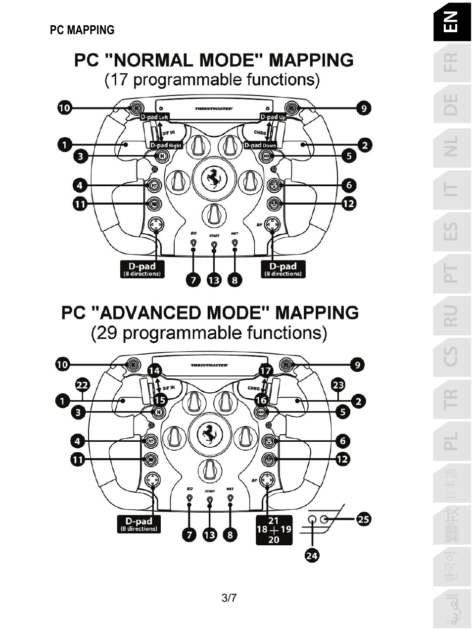 Pc mapping | Thrustmaster Ferrari F1 Wheel Add-On User Manual | Page 4 / 8