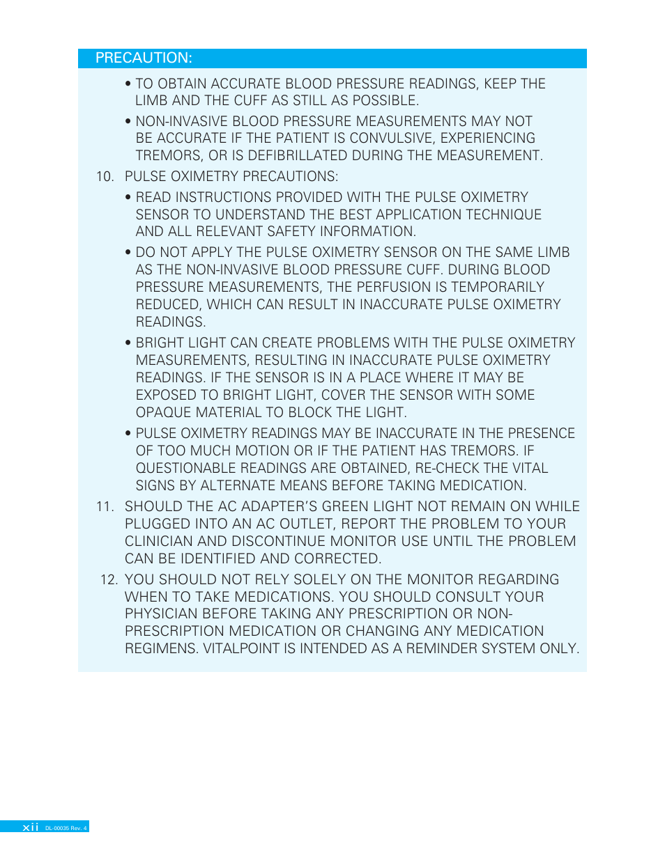 Delphi VITALPOINT II DL-00035 User Manual | Page 12 / 40