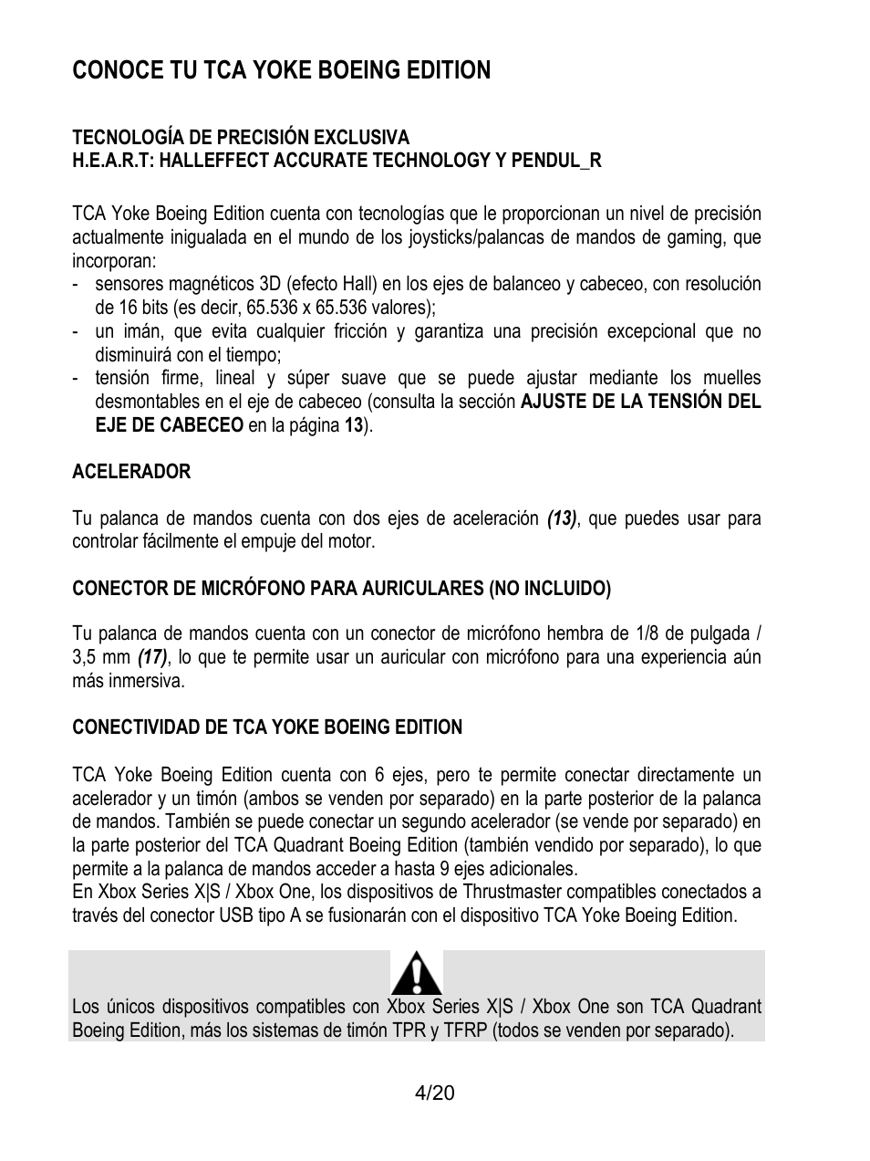 Conoce tu tca yoke boeing edition | Thrustmaster TCA Yoke Boeing Edition Flight Stick User Manual | Page 105 / 415