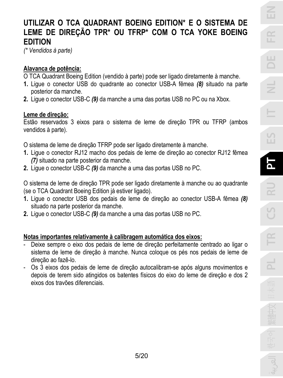 Thrustmaster TCA Yoke Boeing Edition Flight Stick User Manual | Page 126 / 415