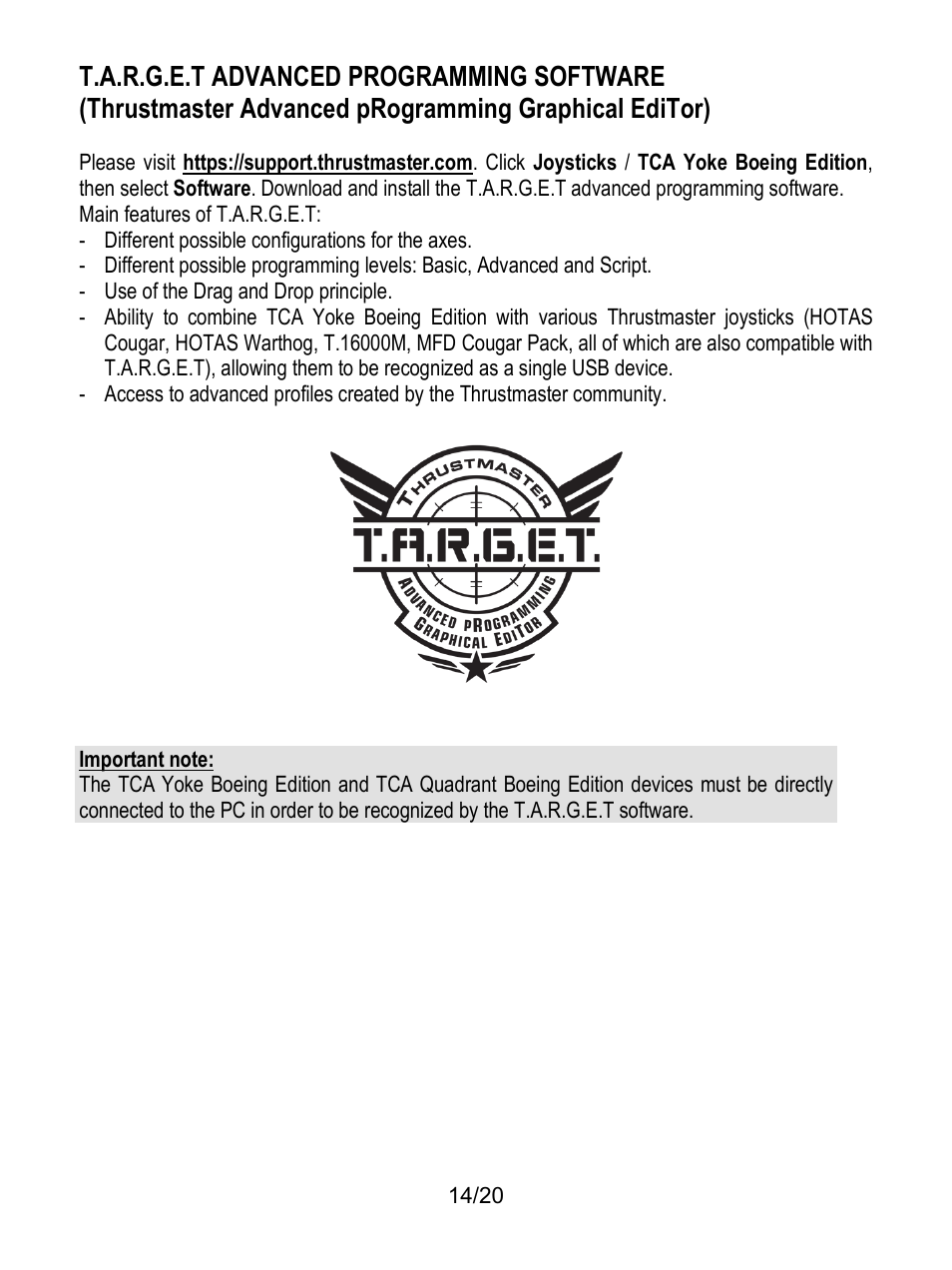 Thrustmaster TCA Yoke Boeing Edition Flight Stick User Manual | Page 15 / 415