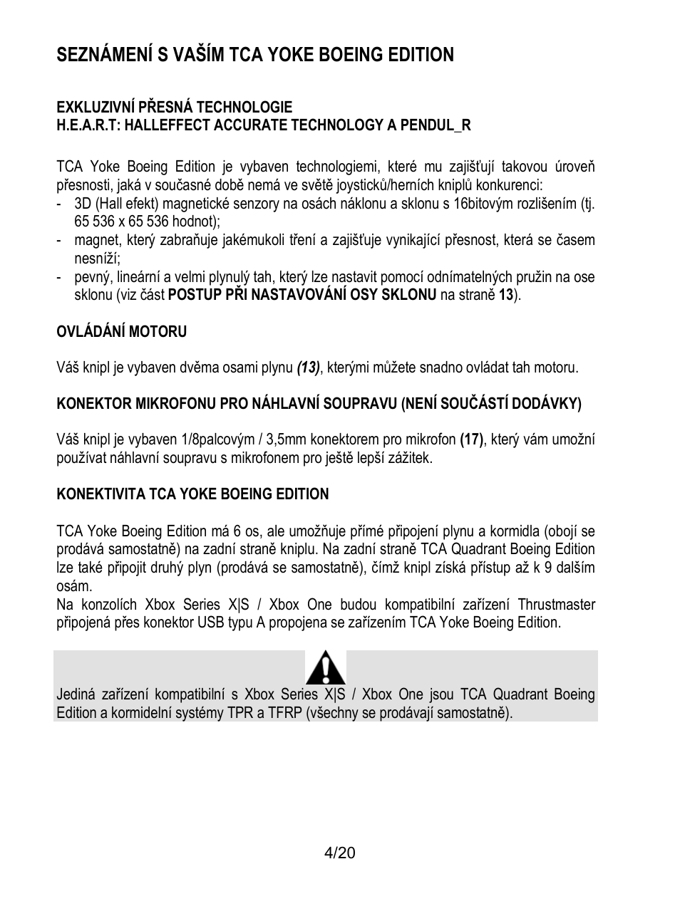 Seznámení s vaším tca yoke boeing edition | Thrustmaster TCA Yoke Boeing Edition Flight Stick User Manual | Page 165 / 415